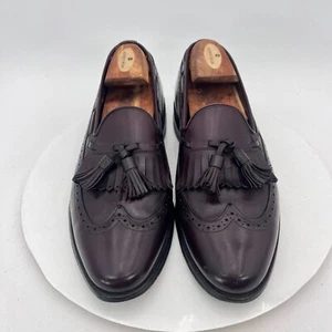 Allen Edmonds Mansfield Men Size 8.5D Brown Leather Brogue Kiltie Tassel Shoes - Picture 1 of 15