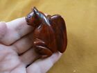 Y-CAT-ANG-712) red guardian Angel KITTY CAT gemstone stone carving figurine cats