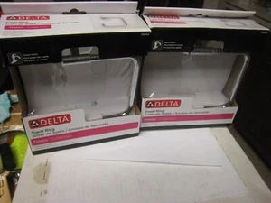 2 yes 2 Delta 759460 Trinsic Wall Mounted Towel Ring  Polished Chrome Finish NEW - Picture 1 of 7