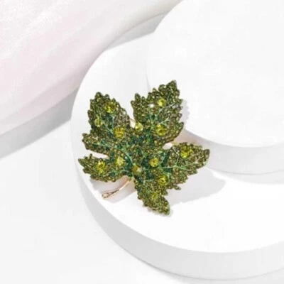 1/2/3/4 PIEZAS Broche Retro Hoja de Arce Cristal Prendedor Insignia Ramillete Solapa Fiesta Joyería Foto 1 de 4