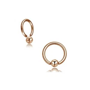 PAIR ROSE GOLD PLATED CBR RINGS NIPPLE EAR SEPTUM GAUGES HOOPS EARRINGS PLUGS - Picture 1 of 4
