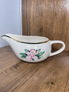 Vintage PADEN CITY Pottery Modern Orchid Pattern Gravy Boat Gold Trim USA - Picture 1 of 6