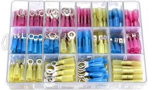 250x Heat Shrink Wire Connectors Electrical Ring Fork Spade Crimp Terminals Kit - Picture 1 of 9
