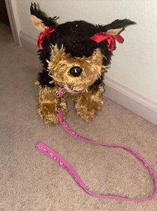 Build A Bear Terrier Yorkie Dog Brown Black Plush 11" with collar and leash - Picture 1 of 5