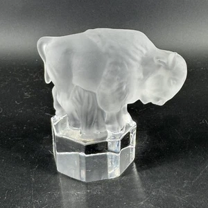 Vintage signierte Goebel Figur West Germany Bleiglas Kristall Büffel Bison - Bild 1 von 8