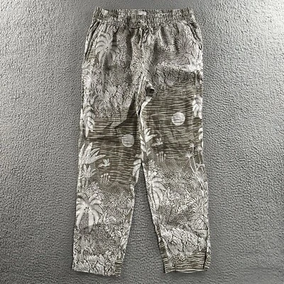 Pantalones para mujer H&M x Desmond & Dempsey verdes talla 10 tropicales florales 100 % lino Foto 1 de 4