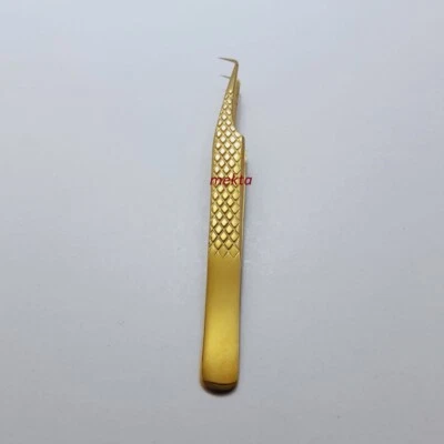 Pinza de volumen de pestañas de 90 grados color dorado pinzas de pestañas herramientas técnicas de pestañas Foto 1 de 4