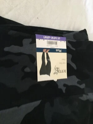 Nuevo Terra & Sky Camuflado Negro Gris Largo Completo Leggings Súper Suave Plus Mujeres U Pic Foto 1 de 3