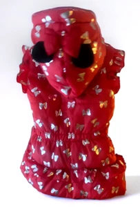 Disney Junior Minnie Mouse Hooded Puffer Vest Size 7/8 Front Zip Red Silver - Picture 1 of 13
