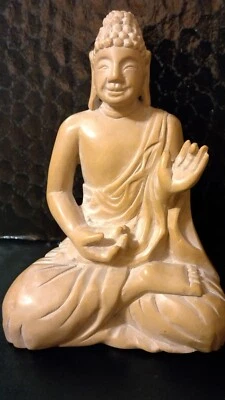 Antique  Carved Stone Small Seating Buddha - Image 1 of 4