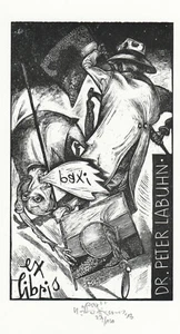 Exlibris - KARL GEORG HIRSCH - For Peter Labuhn - "PAX" -2013 - Signed - Imagen 1 de 3