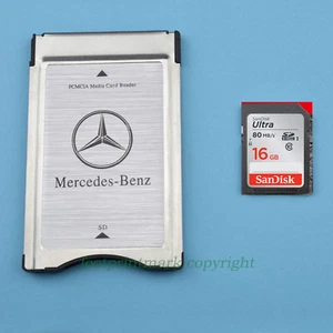 PCMCIA TO SD SDHC CARD Adapter for Mercedes-Benz+SANDISK 16G 80MBS SD Upgrade - Picture 1 of 10