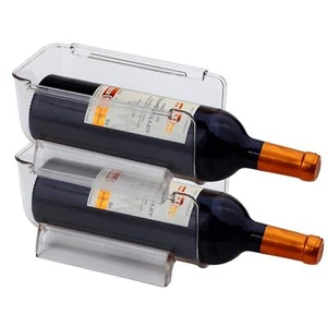 2 Pack Plastic Stackable Water Bottle And Wine Rack Storage Organizer For Kitche - Picture 1 of 7