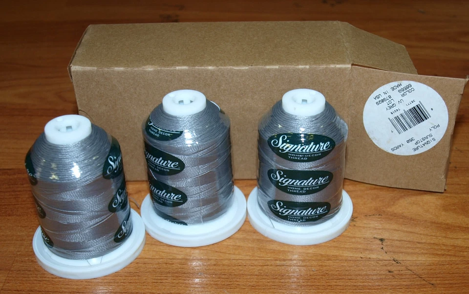 Bonded Thread size 69  sunstop polyester (3 cones of 1 ounce) color grey - Image 1 of 1