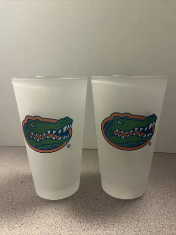 Set Of 2 - Florida Gators Frosted Glass Cups Cover