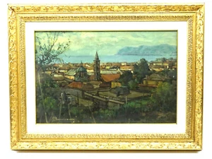 Ölgemälde von Alassio Italien Arturo Bonanomi 1920 - 2010 - Bild 1 von 7