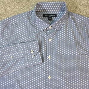 Mizzen+Main Men’s M Leeward Trim No Tuck Dress Shirt Geo Twill 4-Way Stretch - Picture 1 of 13