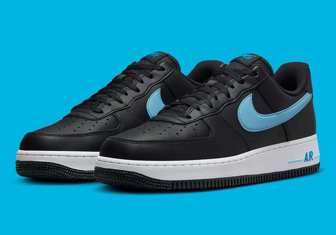 Nike Air Force 1 '07 Black University Blue | eBay