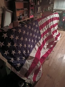108x55 (Huge) US Flag 100% Cotton Bunting Post Falls ID USA - Picture 1 of 6
