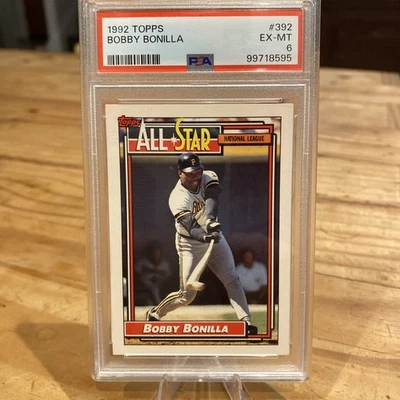 Bobby Bonilla #392 1992 Topps Pittsburgh Pirates Baseball Card MLB NM PSA 6 - Image 1 of 2