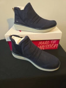 Ryka Wedge Ankle Booties Niah Blue Suede - Picture 1 of 8