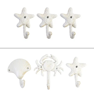 Ocean Inspire Iron Wall Hook Farmhouses Entryway Organizers - Image 1 of 4