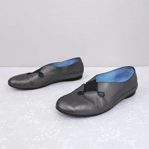 Thierry Rabotin Flats Women's 7.5 Metallic Leather Criss Cross Gio Loafers EU 38 - Picture 1 of 9
