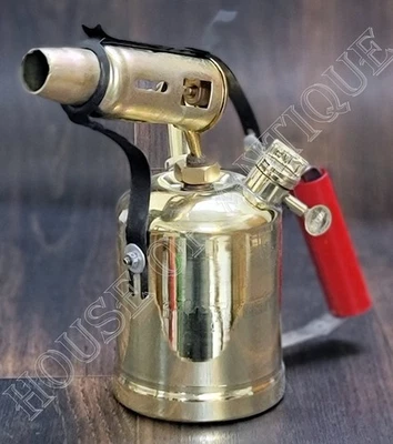 Antique Style Brass Blow Torch Lamp Vintage Working Kerosene Oil Soldering Tool. - Image 1 of 4