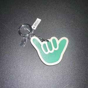Coach Hang Ten Leather Keychain Charm Green Hawaiian Beach Surfing Adults Y2K - Picture 1 of 6