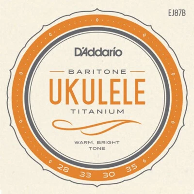 D'Addario EJ87B Titanium Ukulele Strings, Baritone, Full String Set - Image 1 of 4