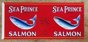 ADVERTISE Label Can Sea Prince Salmon Francis Millard Vanvouver BC Canada - Picture 1 of 1