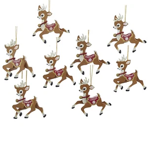 7" Kurt Adler Madera Ayudantes de Papá Noel Reno Adorno Retro De Colección Decoración de Navidad - Imagen 1 de 9