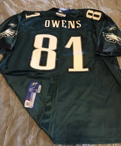 TERRELL OWENS Philadelphia EAGLES Football REEBOK Sewn 3XL Jersey NEW Green NFL Cover
