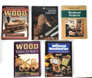 Woodworker 5 Book Lot Weekend Projects Furniture Toys Wood Carving Cabinetmaking - Picture 1 of 12