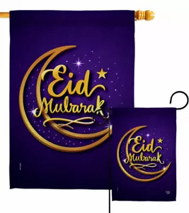 Blessed Feast Garden Flag Eid al-Fitr Religious Decorative Yard House Banner - Picture 1 of 17