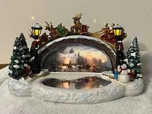 Christmas Kinkade figurine Musical Light Up The Season Illuminated Bridge OH9196 - Picture 1 of 11