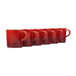 Le Creuset Steinzeug 14 Unzen Becher, 6er Set, rot (offene Box) - Bild 1 von 2