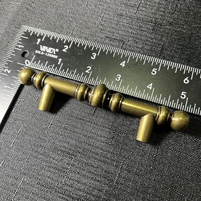 NEW Amerock Vintage Cabinet Handle Drawer Pull Burnished Solid Brass 5 1/8 742-1 - Image 1 of 4