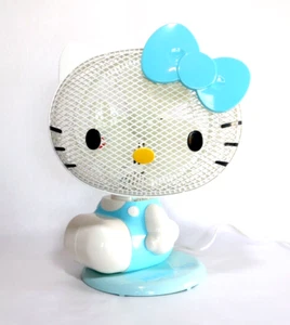 Ventilador Eléctrico Sanrio Hello Kitty Cinta Azul 2009 Raro Japón De Colección con Caja Como Nuevo - Imagen 1 de 15