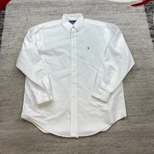 Polo Ralph Lauren Oxford Shirt 16 - 34/35 White Flesh Pony Dress Formal Hike Men - Picture 1 of 11