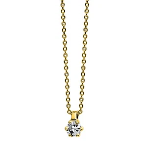 Diamond Necklace Pendant Yellow Gold 14 CT Jewelry New - Picture 1 of 1