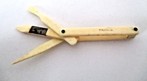 Folding Manicure Vanity Pocket Kit Bakelite Mini 3 Tools Edwardian France AZ56 - Picture 1 of 11