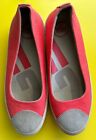 Fitflop Duo Hibiscus Canvas Ballerina Pumps Red/Grey Uk Size 4 Good Condition