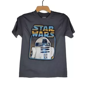 Star Wars Jungen T-Shirt Größe L grau R2D2 Frontdruck Kurzarm - Bild 1 von 6