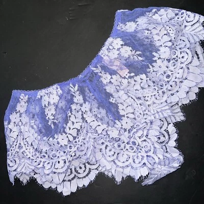 NWT Victoria's Secret S SHORTS PURPLE White lace mesh floral - Image 1 of 4