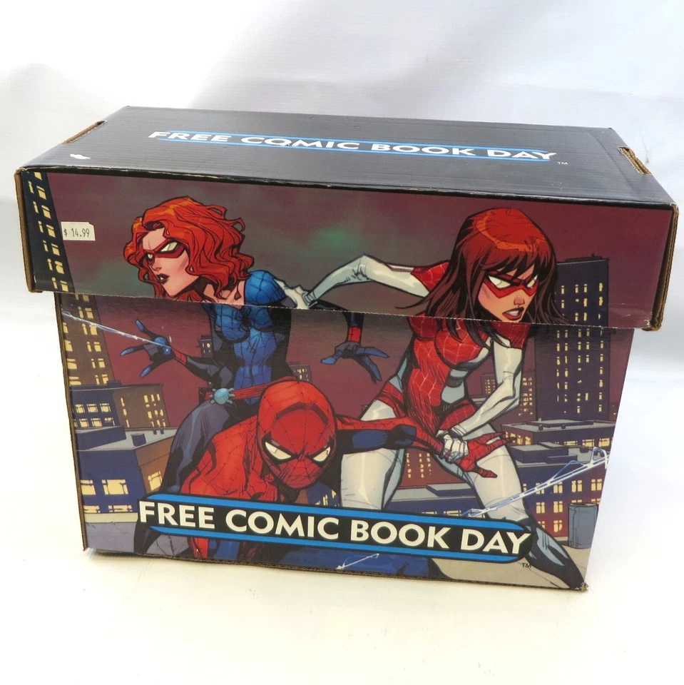 蜘蛛侠 FCBD 免费漫画日印刷漫画短盒存储漫威 15"x8"x12" — 第 1/1 张图片