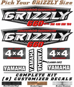 Yamaha Grizzly OEM ATV Tank Decal Graphic Sticker Kit 350 450 550 660 700 4x4 - Picture 1 of 27