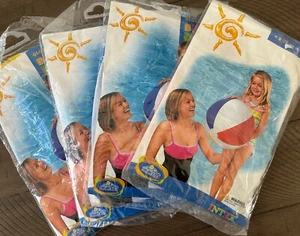 Menge 4 Intex 20" Hochglanz Strandball The Wet Set 59020T versiegelt 2010 Pool Spielzeug - Bild 1 von 2