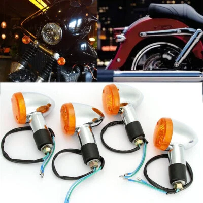 4x Amber Turn Signals Lights for Suzuki Boulevard Intruder C50 C90 M90 M109R - Image 1 of 4
