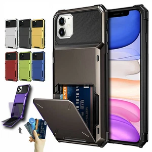 Wallet Case 4 Credit Card ID Holder Cover For iPhone 13 14 Pro Max 12 11 X XR 8 - Picture 1 of 19
